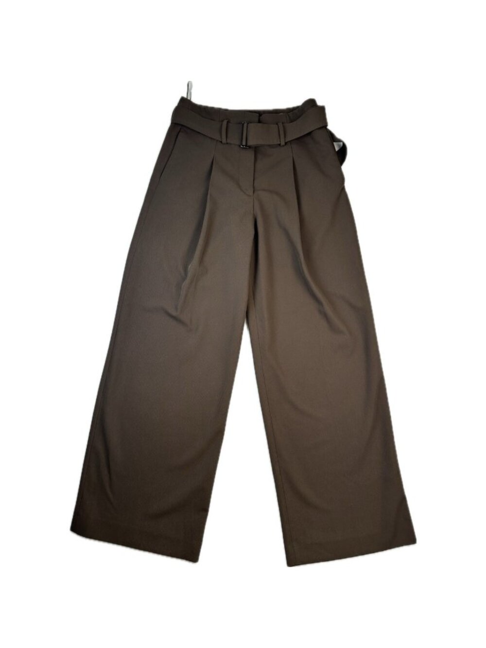 Zara Women’s Brown Wide Leg Belted Trousers Pants Tailored Small